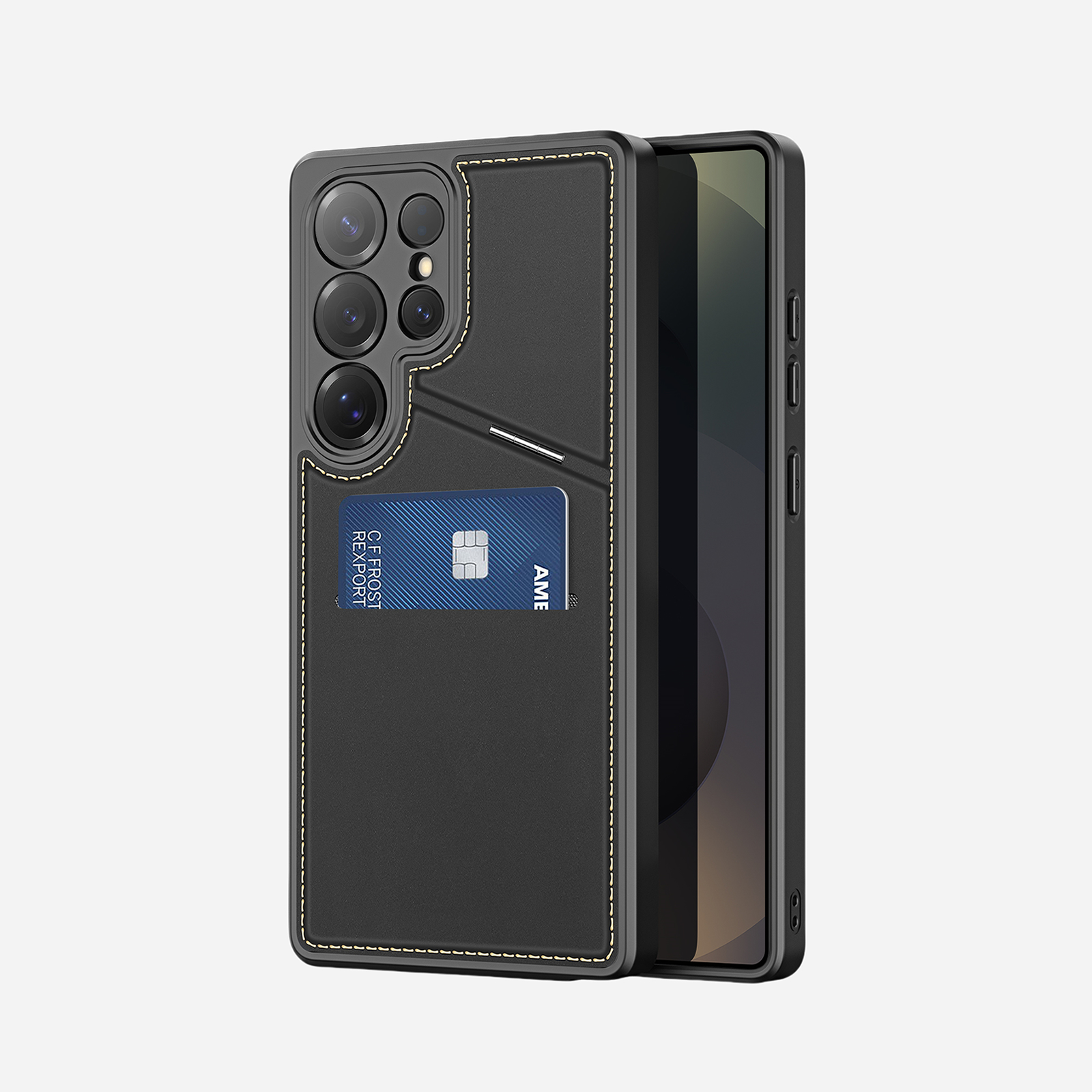 MagSafe® Compatible Midnight Black – 3-in-1 Wallet & Stand Case for Samsung Galaxy