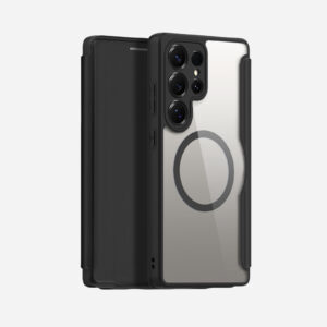 77ee454g424742242475 MagSafe® Compatible Phantom Black 3-in-1 Wallet No Ring Stand Case for Samsung Galaxy