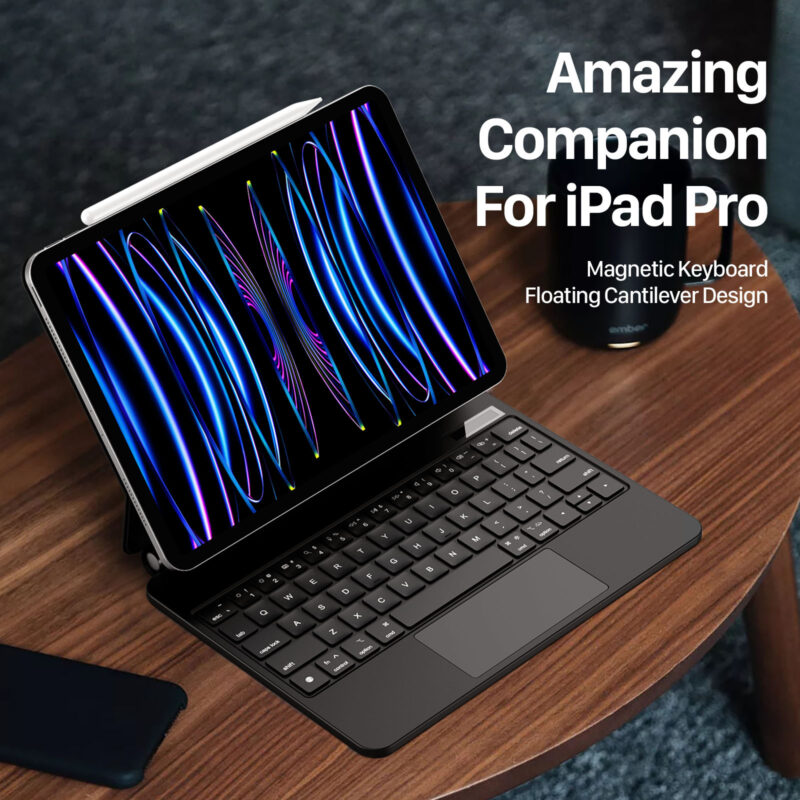 Amazon-1600-Worded_04 Magnetic Wireless Backlit Keyboard Case for iPad(Balck)