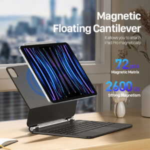 Amazon-1600-Worded_08 Magnetic Wireless Backlit Keyboard Case for iPad(Balck)