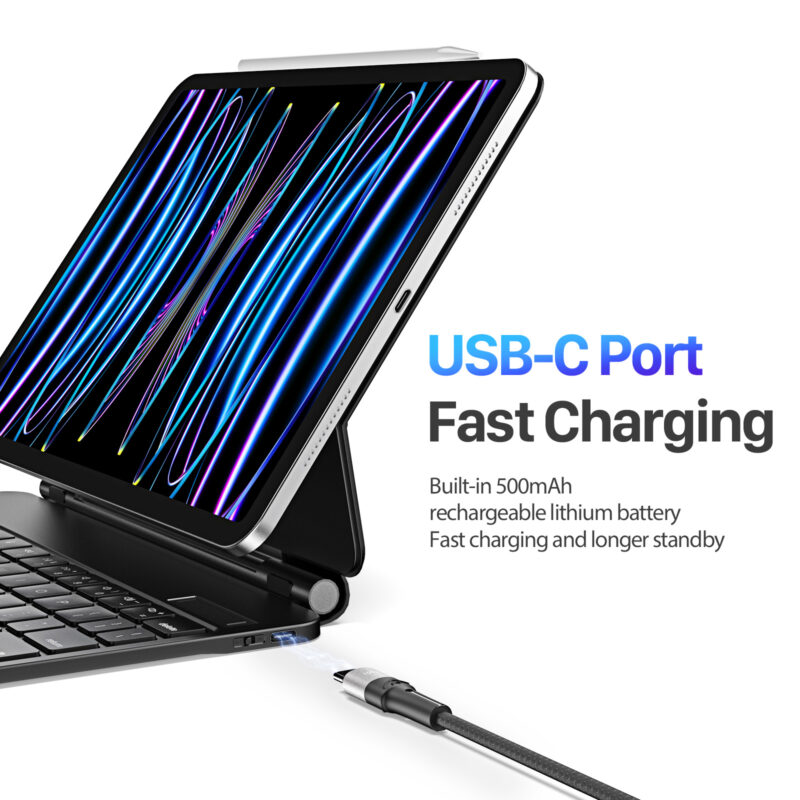 Amazon-1600-Worded_14 Magnetic Wireless Backlit Keyboard Case for iPad(Balck)