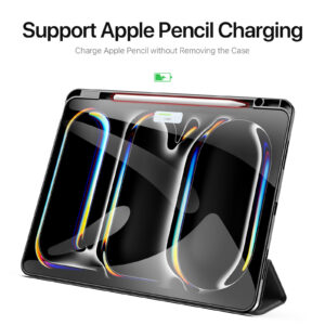 Black (13) Magnetic Smart Cover for iPad with Pencil Storage(Black)