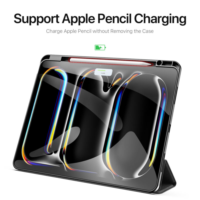 Black (13) Magnetic Smart Cover for iPad with Pencil Storage(Black)