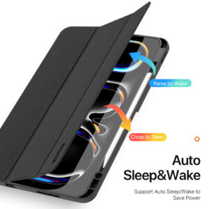 Black (8) Magnetic Smart Cover for iPad with Pencil Storage(Black)