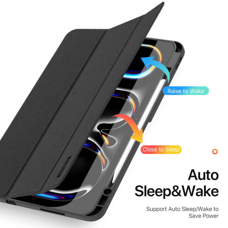 Black (8) Magnetic Smart Cover for iPad with Pencil Storage(Black)