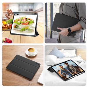 Black (9) Magnetic Smart Cover for iPad with Pencil Storage(Black)