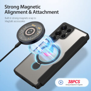 Black-Worded_06 MagSafe® Compatible Phantom Black 3-in-1 Wallet Case for Samsung Galaxy