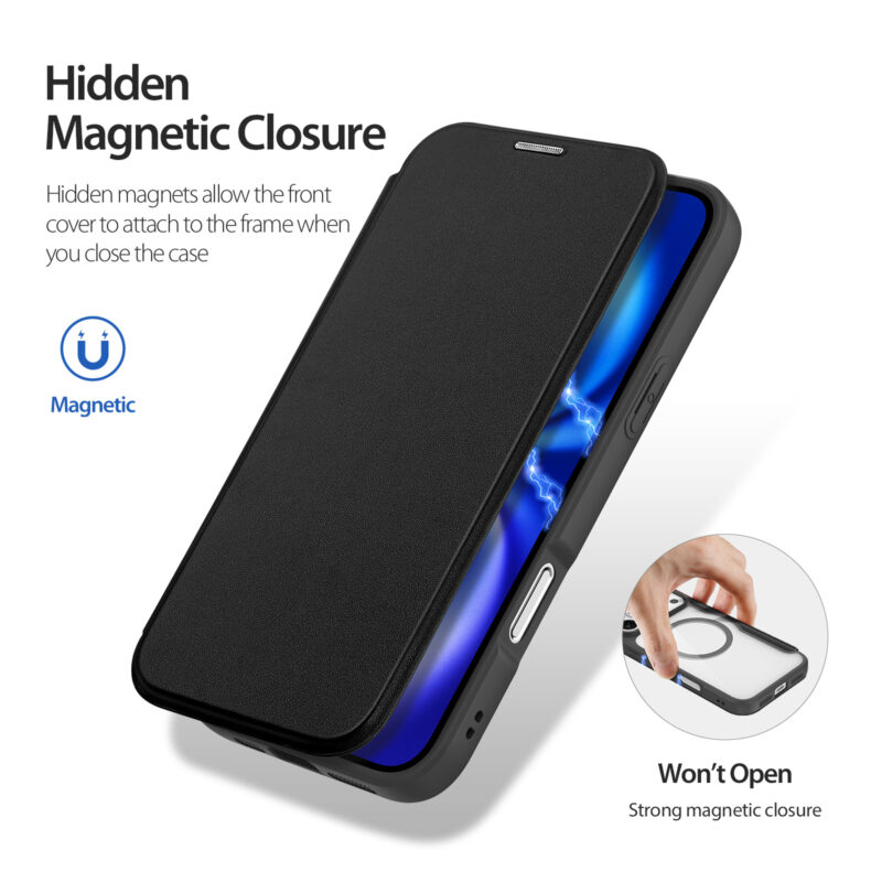 Black-Worded_08 MagSafe® Compatible Eclipse Black Premium 3-in-1 Wallet Case for iPhone 17 Pro Max