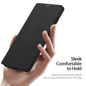 Black-Worded_09 MagSafe® Compatible Phantom Black 3-in-1 Wallet No Ring Stand Case for Samsung Galaxy