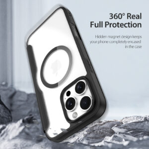 Black-Worded_11 MagSafe® Compatible Eclipse Black Ultimate 3-in-1 No Ring Stand Case for iPhone Series