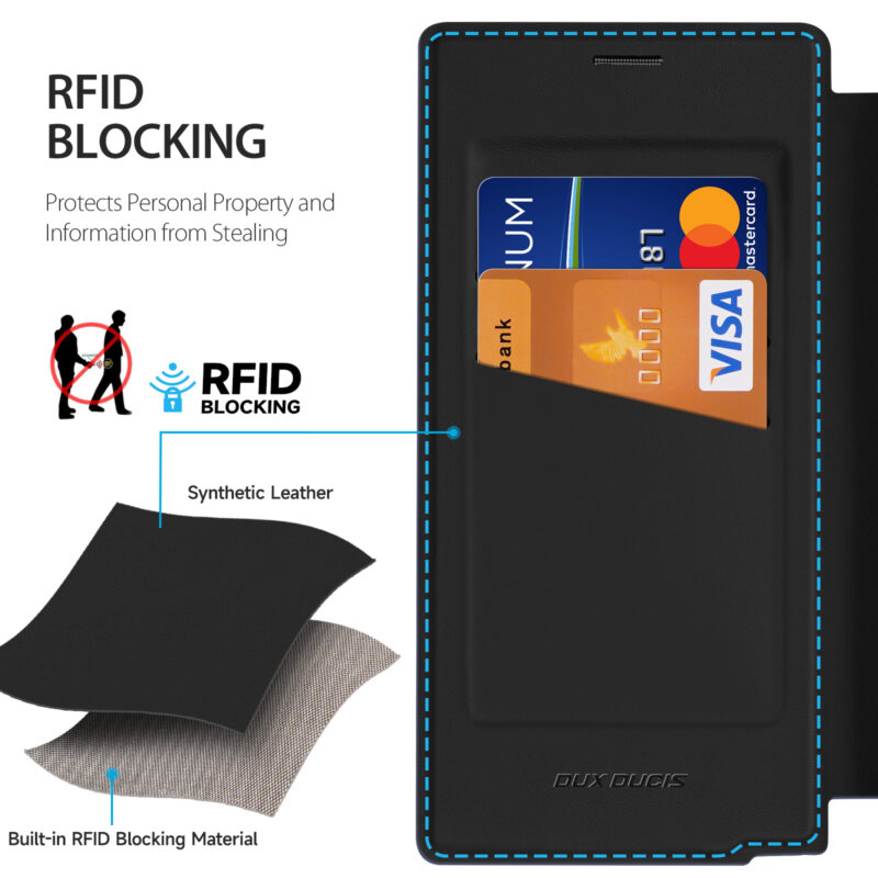 Black-Worded_12 MagSafe® Compatible Phantom Black 3-in-1 Wallet Case for Samsung Galaxy