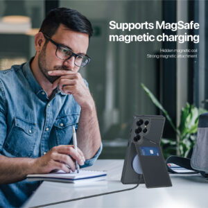 Black_08 MagSafe® Compatible Midnight Black - 3-in-1 Wallet & Stand Case for Samsung Galaxy