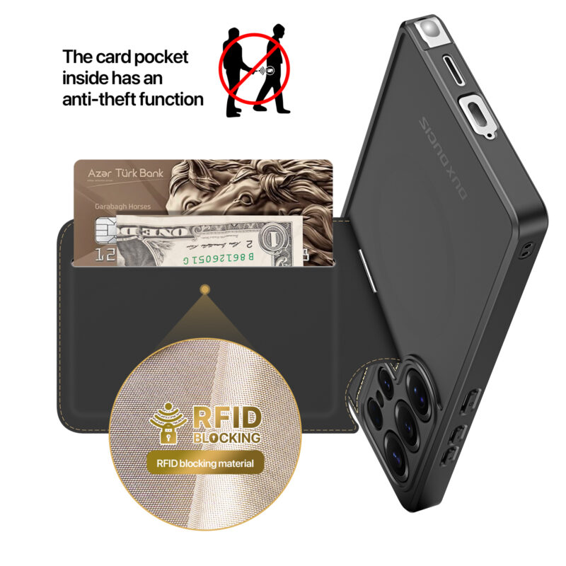 Black_10 MagSafe® Compatible Midnight Black - 3-in-1 Wallet & Stand Case for Samsung Galaxy