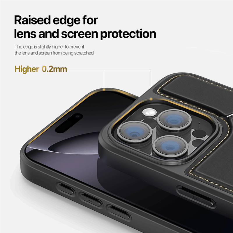 Black_15 MagSafe® Compatible Onyx Black - 3-in-1 Case with Wallet, Stand & RFID Protection for iPhone