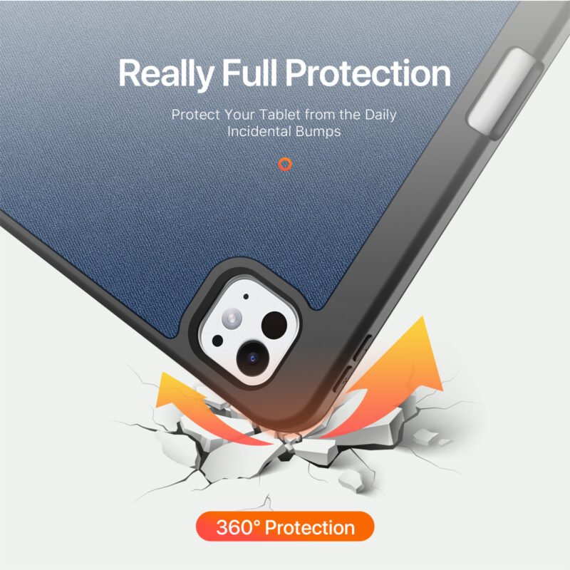 Blue (10) Magnetic Smart Cover for iPad with Pencil Storage(Blue)