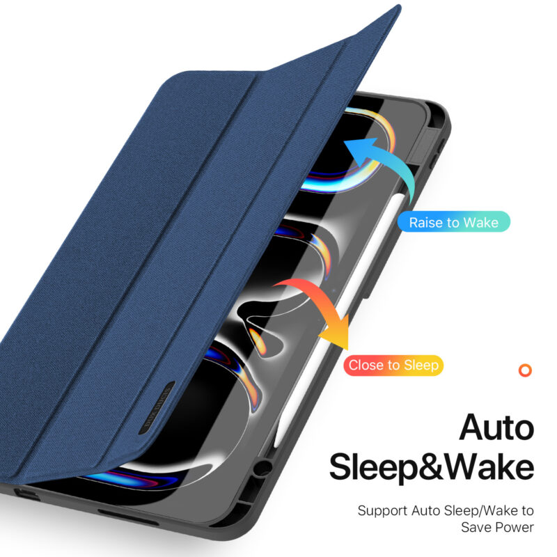 Blue (8) Magnetic Smart Cover for iPad with Pencil Storage(Blue)