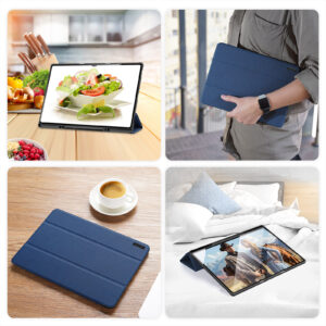 Blue (9) Magnetic Smart Folio Case for Samsung Galaxy Tab with S Pen Holder(Blue)