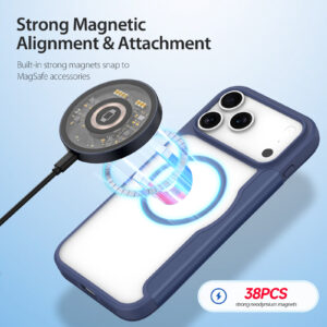 Blue-Worded_05 MagSafe® Compatible Cosmic Blue Premium 3-in-1 Wallet Case for iPhone 17 Pro Max