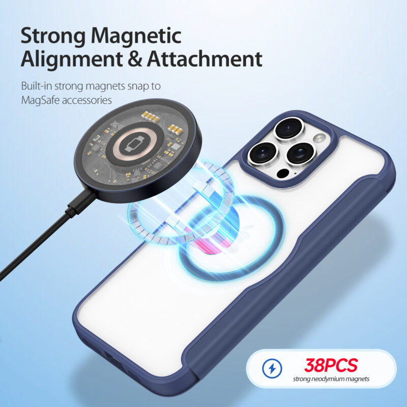 Blue-Worded_05 MagSafe® Compatible Cosmic Blue Ultimate 3-in-1 No Ring Stand Case for iPhone Series