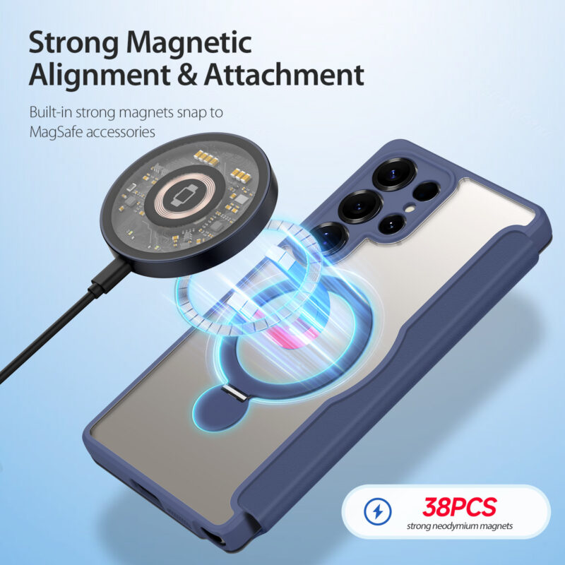 MagSafe® Compatible Abyss Blue 3-in-1 Wallet Case for Samsung Galaxy