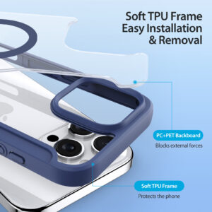 Blue-Worded_10 MagSafe® Compatible Cosmic Blue Ultimate 3-in-1 No Ring Stand Case for iPhone Series