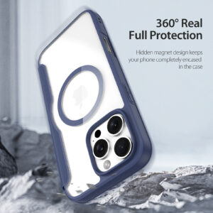 Blue-Worded_11 MagSafe® Compatible Cosmic Blue Ultimate 3-in-1 No Ring Stand Case for iPhone Series