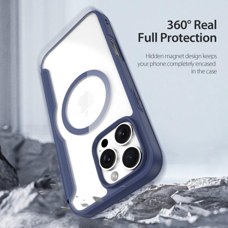 Blue-Worded_11 MagSafe® Compatible Cosmic Blue Ultimate 3-in-1 No Ring Stand Case for iPhone Series