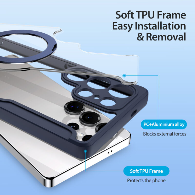 MagSafe® Compatible Abyss Blue 3-in-1 Wallet Case for Samsung Galaxy