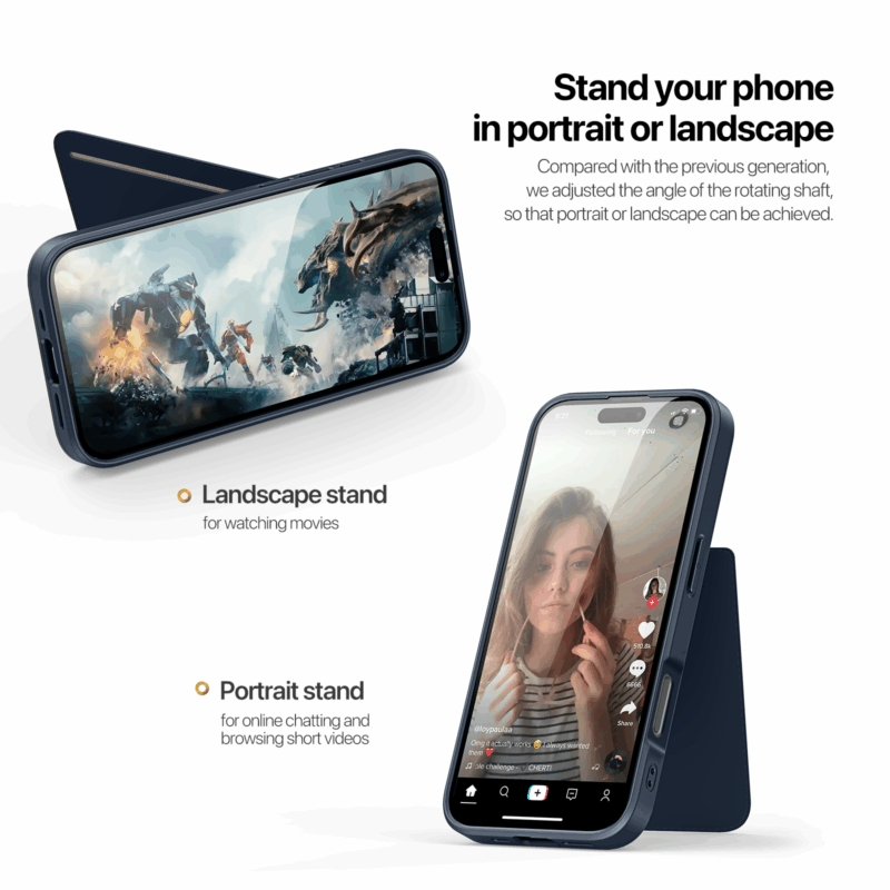 Blue_07 MagSafe® Compatible Sapphire Blue - 3-in-1 Case with Wallet, Stand & RFID Protection for iPhone