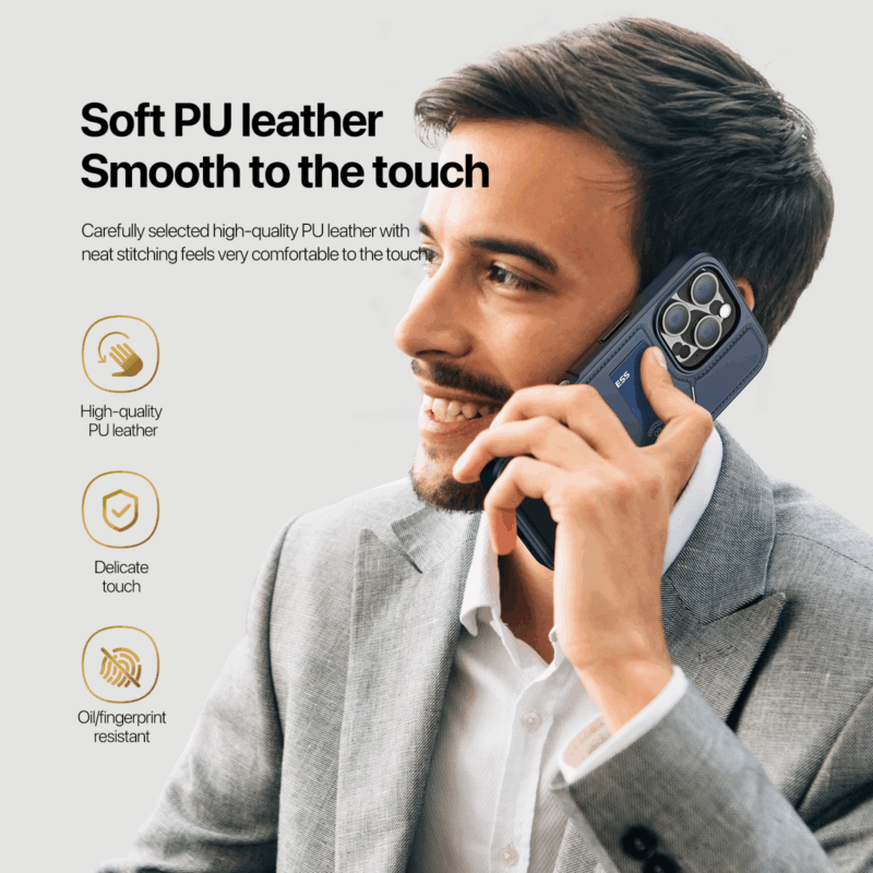 Blue_11 MagSafe® Compatible Sapphire Blue - 3-in-1 Case with Wallet, Stand & RFID Protection for iPhone