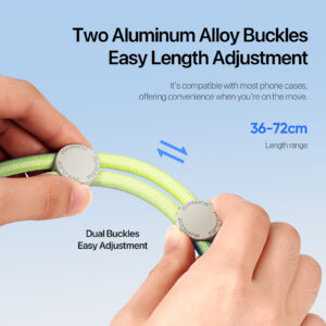 Green-Yellow_06 Cross-body Phone Lanyard-Green Yellow