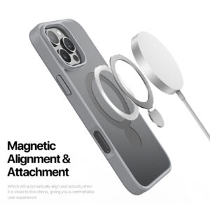 Grey_08 MagSafe® Compatible Titanium Grey Case with 360° Ring Stand & Drop Protection for iPhone 16 Series
