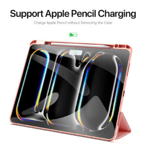 Pink (13) Magnetic Smart Cover for iPad with Pencil Storage(Pink)