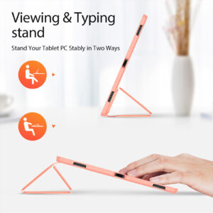 Pink (4) Magnetic Smart Folio Case for Samsung Galaxy Tab with S Pen Holder(Pink)