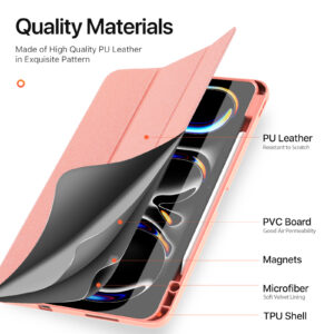 Pink (7) Magnetic Smart Cover for iPad with Pencil Storage(Pink)