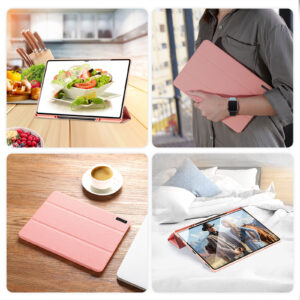 Pink (9) Magnetic Smart Folio Case for Samsung Galaxy Tab with S Pen Holder(Pink)