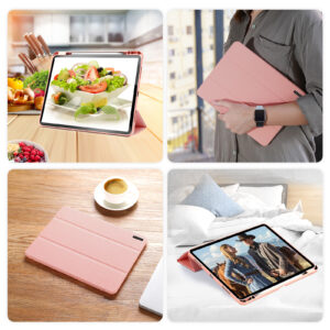 Pink (9) Magnetic Smart Cover for iPad with Pencil Storage(Pink)