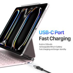 Pink_14 Magnetic Wireless Backlit Keyboard Case for iPad(Pink)