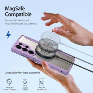 Purple-Pink-Worded_05 MagSafe® Compatible Amethyst Blush 3-in-1 Wallet No Ring Stand Case for Samsung Galaxy
