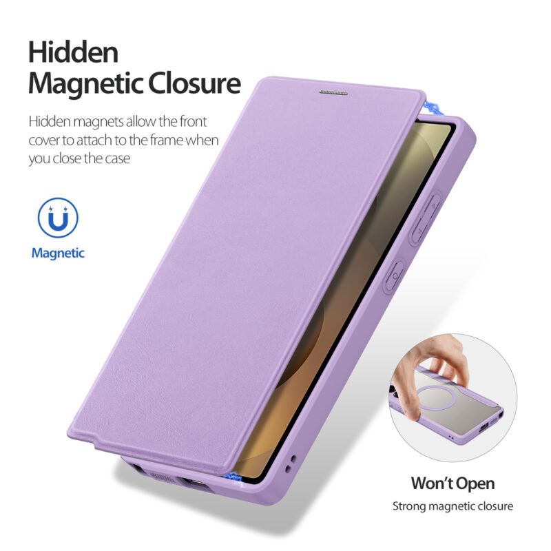 Purple-Pink-Worded_10 MagSafe® Compatible Amethyst Blush 3-in-1 Wallet No Ring Stand Case for Samsung Galaxy