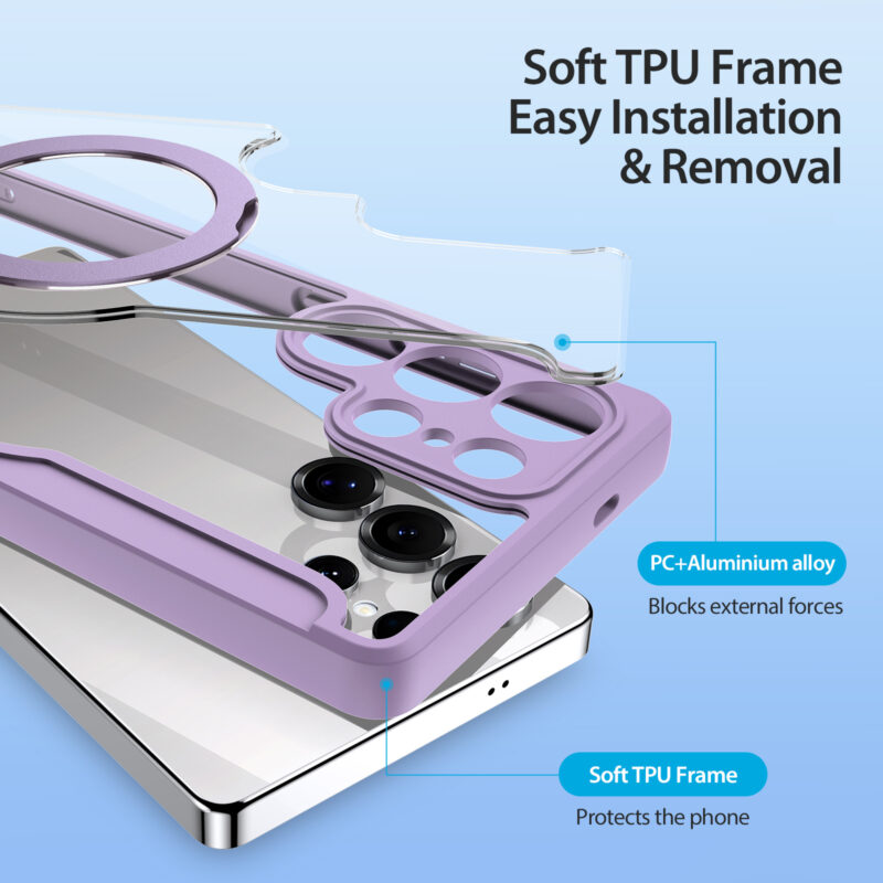 Purple-Pink-Worded_13 MagSafe® Compatible Amethyst Blush 3-in-1 Wallet Case for Samsung Galaxy