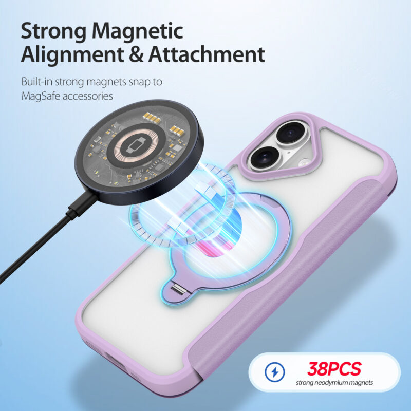 Purple-Worded_06 MagSafe® Compatible Velvet Purple Ultimate 3-in-1 Case for iPhone 17