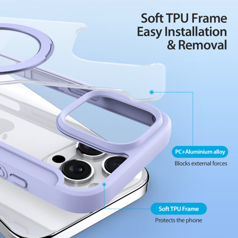 Purple-Worded_13 MagSafe® Compatible Velvet Purple Ultimate 3-in-1 Case for iPhone Series