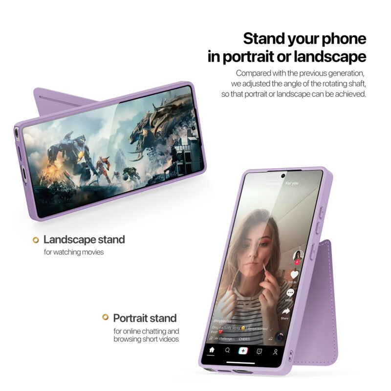 PurplePink_07 MagSafe® Compatible Lilac Rose - 3-in-1 Wallet & Stand Case for Samsung Galaxy