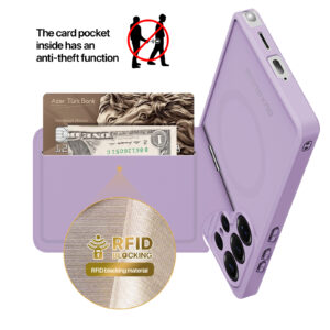 PurplePink_10 MagSafe® Compatible Lilac Rose - 3-in-1 Wallet & Stand Case for Samsung Galaxy
