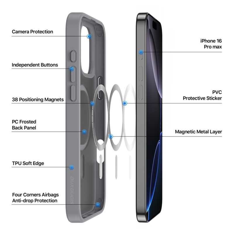grey_05 MagSafe® Compatible Steel Mist Case for iPhone Series — No Stand, All Protection